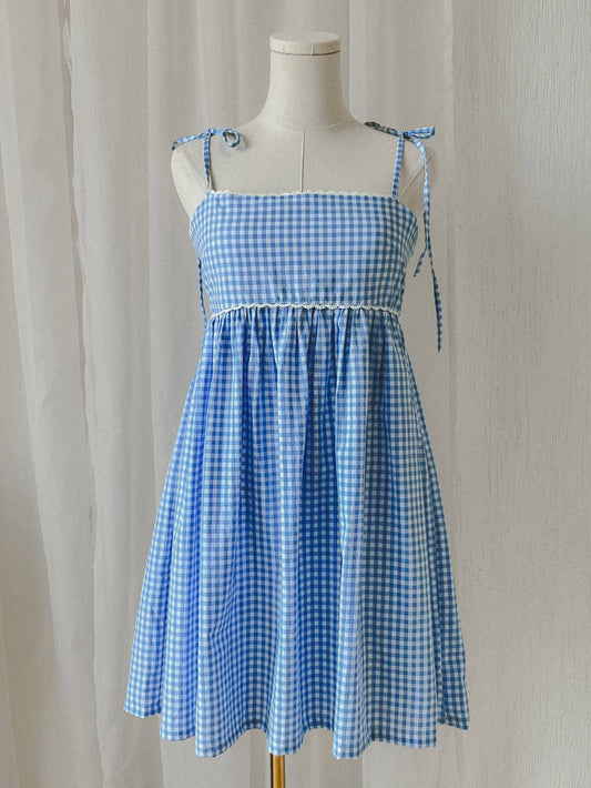 Vestido cuadros azul