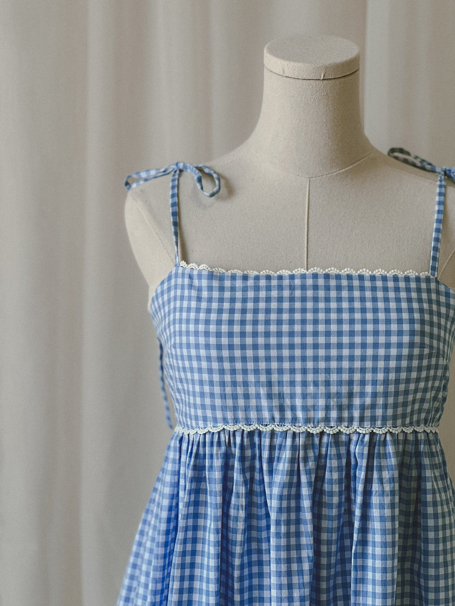 Vestido cuadros azul